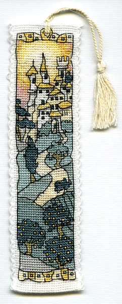 Схема для вышивки Michael Powell: Misty hill town bookmark
