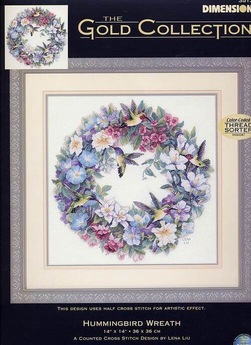 Схема вышивки Dimension: Hummingbird Wreath