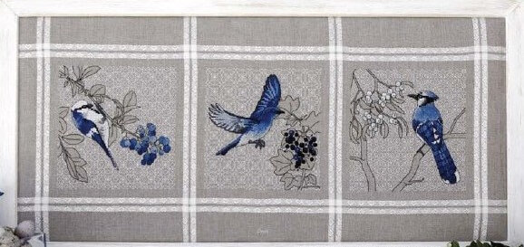 Схема для вышивки Ajasai: птицы