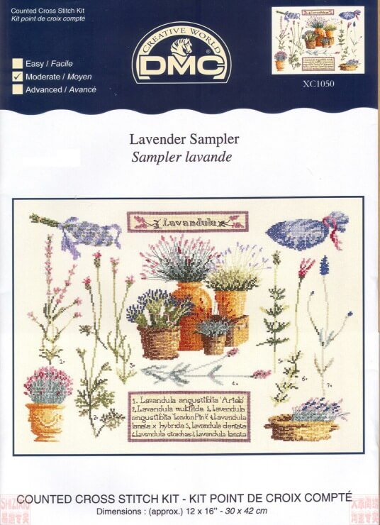 Схема для вышивки DMC: Lavender sampler скачать